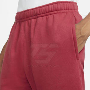 Pantalon de survêtement en molleton rouge pour homme, taille élastique, tricoté, décontracté, respirant, avec poches latérales, pour l'automne - Product Image 4