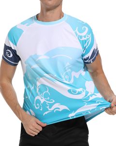 Men's <b>Swim</b> <b>Shirt</b> Short Sleeve Quick Dry Lightweight Fishing Beach Wear Water Sports <b>T</b>-<b>Shirt</b> - Product Image 4