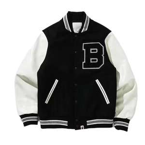 Blouson universitaire noir à capuche SANDRO 100% coton tricoté avec logo brodé S et texte Baby Love, style preppy, coupe classique, hiver - Product Image 1
