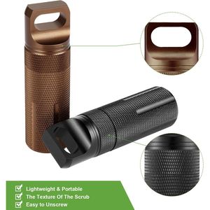 4 Pcs Portable Keychain <b>Pill</b> Organizer Waterproof Aluminum Airtight Travel <b>Container</b> Match Storage Cases for Medication - Product Image 3