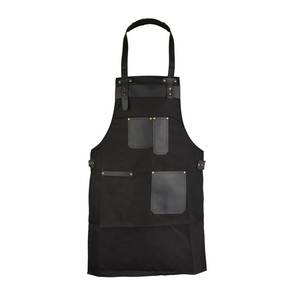 Tablier de luxe en toile cirée avec bretelles en cuir réglables, gilet professionnel de barman, logo, imperméable, robuste, pour personnel de bistrot - Product Image 2