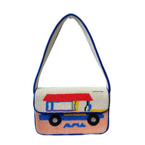 Elegante bolso de hombro con cuentas y bordados intrincados, bolso con cuentas y diseño de bordados coloridos, bolsos de cuentas hechos a mano. - Product Image 1