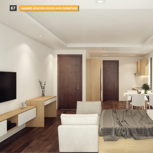 Porte intérieure en MDF sur mesure, économique, résistante à l'humidité, design moderne, certifiée ISO 9001, pour chambre et villa - Product Image 4