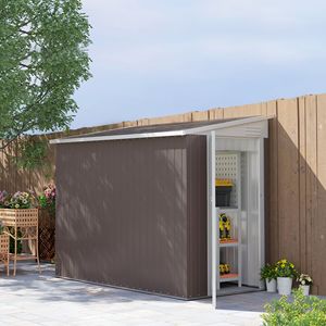 Casetta da Giardino 4FT X 7.7FT in Metallo con Tetto Inclinato, Ripostiglio Attrezzi da Esterno con Porta Lucchettabile e Prese d'Aria, in Lega Durevole e Plastica per Cortile e Patio - Product Image 2