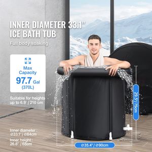 Vasca Gonfiabile Portatile da Esterno da 98 Galloni per il Recupero degli Atleti, Piscina per Terapia con Acqua Fredda in PVC, Logo Personalizzabile - Product Image 2