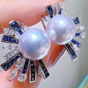 High Quality 925 Precision 10-11mm New Commuting Versatile Natural <b>Pearl</b> <b>Earrings</b> Comparable to Australian White Strong Light - Product Image 2