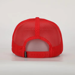 Gorra Trucker Clásica de Malla con Parche Tejido, Gorras de Algodón Rojas con Logotipo Bordado, Gorra Deportiva de 5 Paneles OEM de Alta Calidad Personalizada al por Mayor - Product Image 5