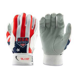 Gants de frappeur de baseball professionnels en cuir véritable pour adultes, fermeture auto-agrippante, légers et durables, ELIXE SPORTS - Product Image 5