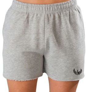 Shorts Deportivos de Algodón Gris Jaspeado para Mujer, Cintura Elástica, Cómodos para Entrenamiento, Fitness, Ejercicio y Descanso - Product Image 3