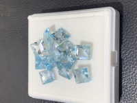 Topaze bleue naturelle de haute qualité, taille carrée, facettée, 4x4mm, certifiée IGI