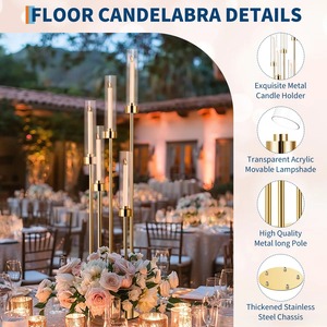 Golden Brass <b>Candle</b> Stand 5 Arm Modern Design Home Decoration Wedding Table Centerpiece Durable Metal Holder At <b>Cheap</b> Price - Product Image 4