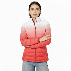 <b>Lightweight</b> <b>Jacket</b> With Stand Collar Custom <b>Womens</b> Plus Size Puffer Coat Winter Puffer <b>Jacket</b> Zipper Closure Nylon Fabric - Product Image 4