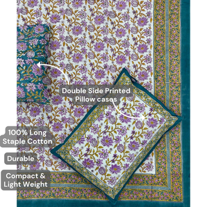 Premium Jaipur Hand Block Printed Pure Cotton Bed <b>Sheet</b> Set Indian artisanal <b>King</b> <b>Size</b> Super Soft Machine Washable Eco Friendly - Product Image 4