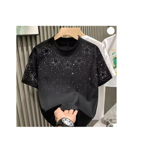 Camisetas con Pedrería de Diseño Nuevo al por Mayor para Hombre, Camisetas Estampadas de Moda Urbana, Camisetas con Pedrería de Diseño Personalizado para Hombre - Product Image 4