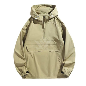 Chaqueta Larga con Capucha y Cierre de Cremallera para Hombre, Personalizada, Transpirable, Resistente al Viento, de Color Sólido, Corte Holgado, Spandex/Nylon, Informal, para Invierno - Product Image 3