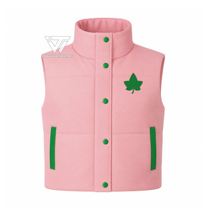 Personalizado griego Alpha | Kapa | Alpha Sorority ropa bordada Faux Leather Puffer Vest Down Coat Jacket - Product Image 1