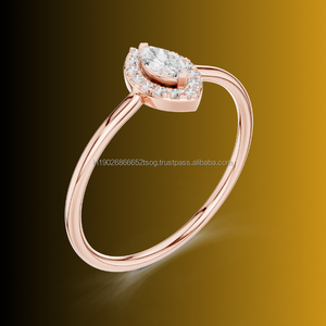 แหวนแต่งงานเพชรโมอิสฮาโลสีทองแท้14K อัญมณี Viva - Product Image 1