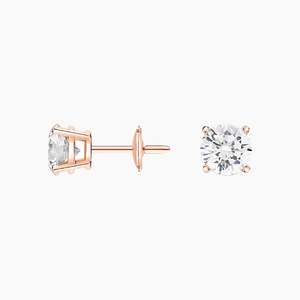 Pendientes de Diamantes Redondos Cultivados en Laboratorio con Cuatro Puntas, Plata de Ley 925, 1 Quilate, Certificados por IGI - Product Image 4