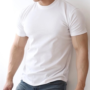 T-shirts de sport pour hommes, coupe classique, séchage rapide, respirants, entraînement en salle de sport, haute qualité, compression, 210g, décontractés, 100% coton - Product Image 1