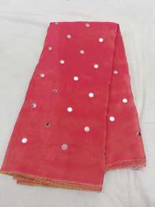 Viscose Tissue Mirror Work Fabric 95 GSM 44 Inch Width Elegant Reflective <b>Embroidery</b> <b>Material</b> For Ethnic Party Wear 5 Meters - Product Image 6