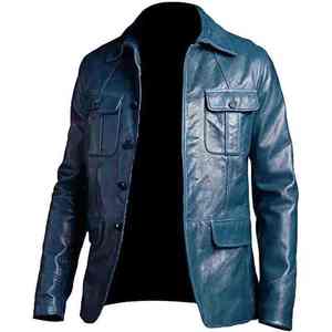 <b>Men</b> Rustic Leather <b>Jacket</b> Genuine Leather Casual Soft Zip Front Durable Regular Fit Outdoor Winter Quick Dry Breathable Fashion - Product Image 3