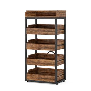 Scaffale in Legno a 5 Cassetti con Cesto Portafrutta e Verdura - Product Image 5