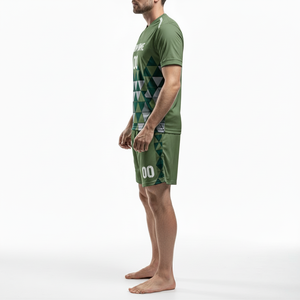 Maquette gratuite de maillot de foot imprimé par sublimation, logo personnalisé, respirant, anti-transpiration, ensemble uniforme de foot pour équipe universitaire - Product Image 3