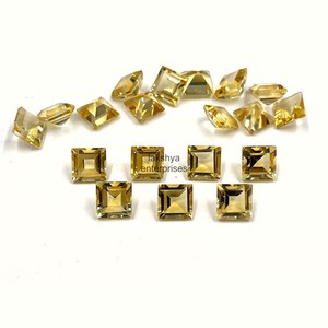 Natural <b>Citrine</b> 6mm Square Cut Faceted Gemstones Calibrated <b>Citrine</b> Loose Stone For Jewelry Making Wholesale Price Bulk Supply - Product Image 2