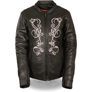 Chaqueta de Motociclista Casual de Cuero Negro Premium para Mujer SAMROZ SPORTS - Product Image 4