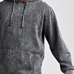 Conjuntos Deportivos Personalizados Ligeros con Capucha, Estilo Vintage Lavado al Ácido, 100% Algodón, Transpirables, de Secado Rápido, Ropa Urbana, Color Sólido - Product Image 4