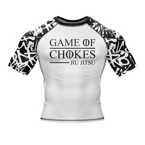 Camisa de compresión personalizada de manga corta con logotipo de surf Mma Bjj Sublimado Jiu Jitsu Rashguards Diseña tu propio protector de erupción personalizado - Product Image 2