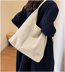 Custom Suede Leather Women's Hobo Slouchy Shoulder Office <b>Tote</b> <b>Bag</b> <b>with</b> <b>ZIP</b> Closure Single Strap Fashionable Summer Autumn ZHIBO - Product Image 4