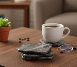 Standard Design <b>Marble</b> Round Eco-Friendly Modern Luxury <b>Coaster</b> Supplier Mats and Pads Set for Sales - Product Image 1