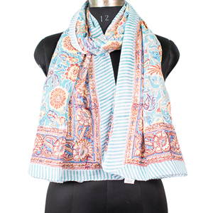 Pareo de Playa Grande de Algodón con Estampado Floral Multicolor Hecho a Mano, Tipo Sarong, para Verano - Product Image 6