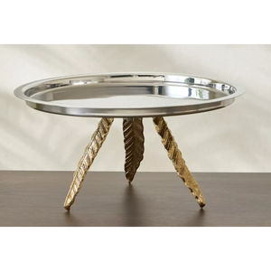 Plateau de service à dessert en métal de haute qualité, décoratif, plaqué argent, avec accents de branches dorées, pour événements, meilleur prix - Product Image 6