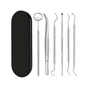 ชุดอุปกรณ์ทันตกรรมพกพาพร้อมที่จับถนัดมือ  ชุดผ่าตัดสำหรับทันตแพทย์  ทำจากสแตนเลส  พร้อมอุปกรณ์ฟอกสีฟันและกระจกตรวจฟัน - Product Image 1