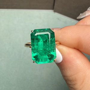 แหวนหมั้นเพชรทรงเอเมอรัลด์ทรงเหลี่ยม 14k ทองคำแท้ ได้รับการรับรองจาก IGI เครื่องประดับสำหรับผู้หญิง 6.5 กะรัต หรูหรา สี E/F ความสะอาด VS-VVS - Product Image 1