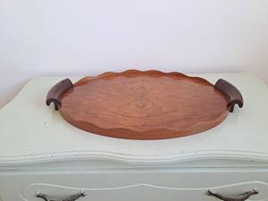 Plateau en bois massif, bois d'acacia, plateau à thé de qualité supérieure, petit plateau pour fruits, en-cas, noix, dessert, rangement de bureau, vaisselle - Product Image 2