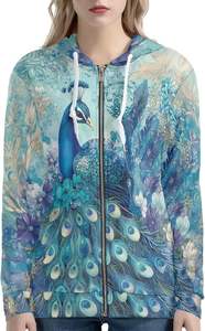 Sudadera con capucha y cremallera para mujer y adolescente, estilo casual, transpirable, con logo frontal, de forro polar, para otoño e invierno, tallas XS-5XL - Product Image 2