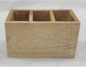 Organisateur de bureau en bois avec porte-stylos et support pour cartes |   Organisateur de bureau et d'étude multifonctionnel pour table - Product Image 2