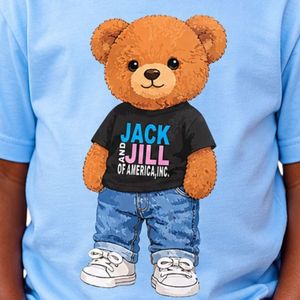 Camiseta Azul de Manga Corta con Cuello Redondo para Niños Pequeños, Informal, para el Día a Día, para Jugar, Ir a la Escuela, Ropa Cómoda para Niños - Product Image 3