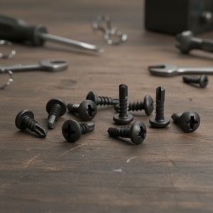 PDC Pan Head <b>Washer</b> Phillips Drive Drill Point Black Coated Carbon Steel Standard Thread Class 4.8/6.8 DIN/ISO Inch Screw Model - Product Image 1