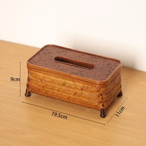 Boîte à mouchoirs décorative en rotin tressé, idéale pour les cafés de jardin, les restaurants, les tables d'extérieur et les intérieurs décontractés, en provenance d'Inde. - Product Image 2
