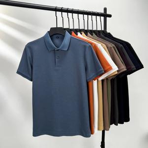 Camiseta de punto 100% algodón para hombre, moda de verano 2026, informal, de manga corta, ecológica, transpirable, con solapa, 10 colores, para golf - Product Image 1