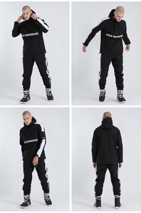 Veste de ski rose à capuche pour femme avec empiècements de manches blancs, fermeture éclair étanche, vêtements de snowboard, taille adulte - Product Image 3