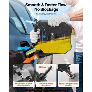 Contenitore per Carburante Sicuro da 1,3 Galloni per Moto, Antigoccia con Beccuccio Bloccabile e Portata Massima di 15 L/min, Tanica Portatile - Product Image 4