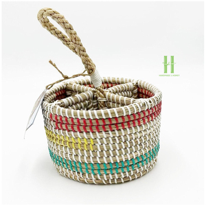 Handmade Eco-friendly Seagrass <b>Kitchen</b> Utensil Holder Basket <b>Storage</b> Organizer Multifunctional Durable Heat Resistant - Product Image 1