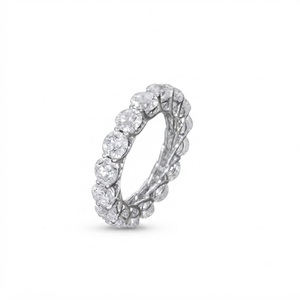 Bague de mariage en or massif 9K 10K 14K 18K avec diamant de laboratoire taille ronde, pureté DEF VS VVS, sertissage éternité, certificat IGI - Product Image 4