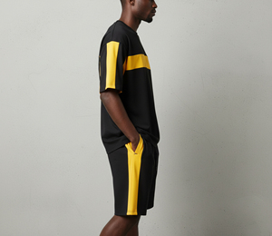 2026 Summer Oversized Men's short <b>set</b> Drop Shoulder O-Neck Short Sleeve Baggy Fit 100% Cotton Plus Size man 2 piece <b>set</b> - Product Image 5