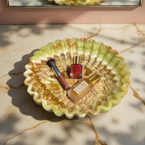 Cuenco Redondo Acanalado de Mármol Ónix Verde Oscuro, Resistente al Fuego, Moderno, para Cocina, Comedor, Sala de Estar, Revestimiento de Paredes - Product Image 4